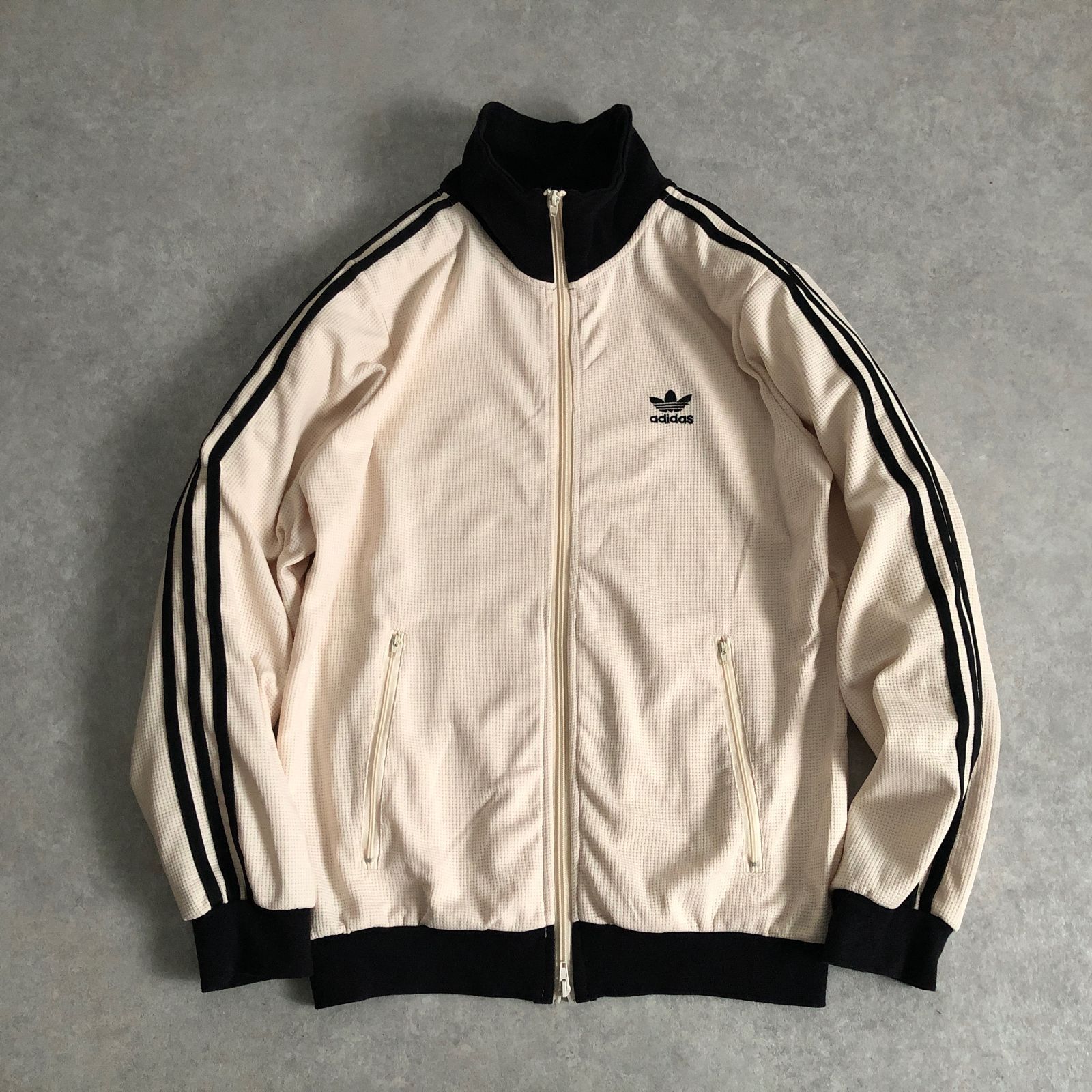 adidas サーマル ワッフル地 旧ロゴ トラック ジャケット ジャージ