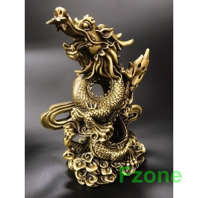 昇龍 銅製 置物 開運厄除 祈願成就 ドラゴン 置物 風水 アイテム 龍 竜 龍神 パワースポット 真鍮 開運 金運 財産運 出世運 恋愛運 幸福