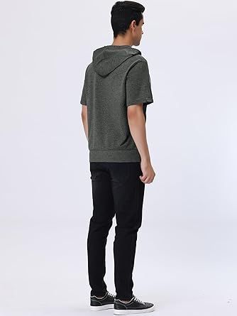 パーカー スウェットシャツ パーカ フード付き 半袖 ジッパー