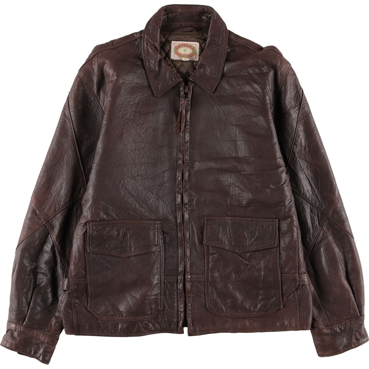 古着 80年代 バナナリパブリック BANANA REPUBLIC レザーブルゾン  