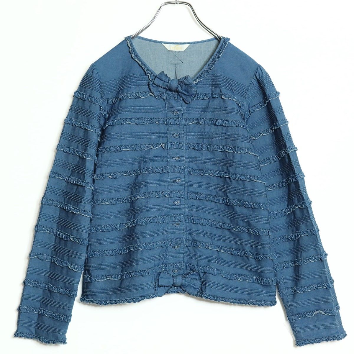 美品！】ピンクハウス☆バージラーデニムフリルジャケット リボン