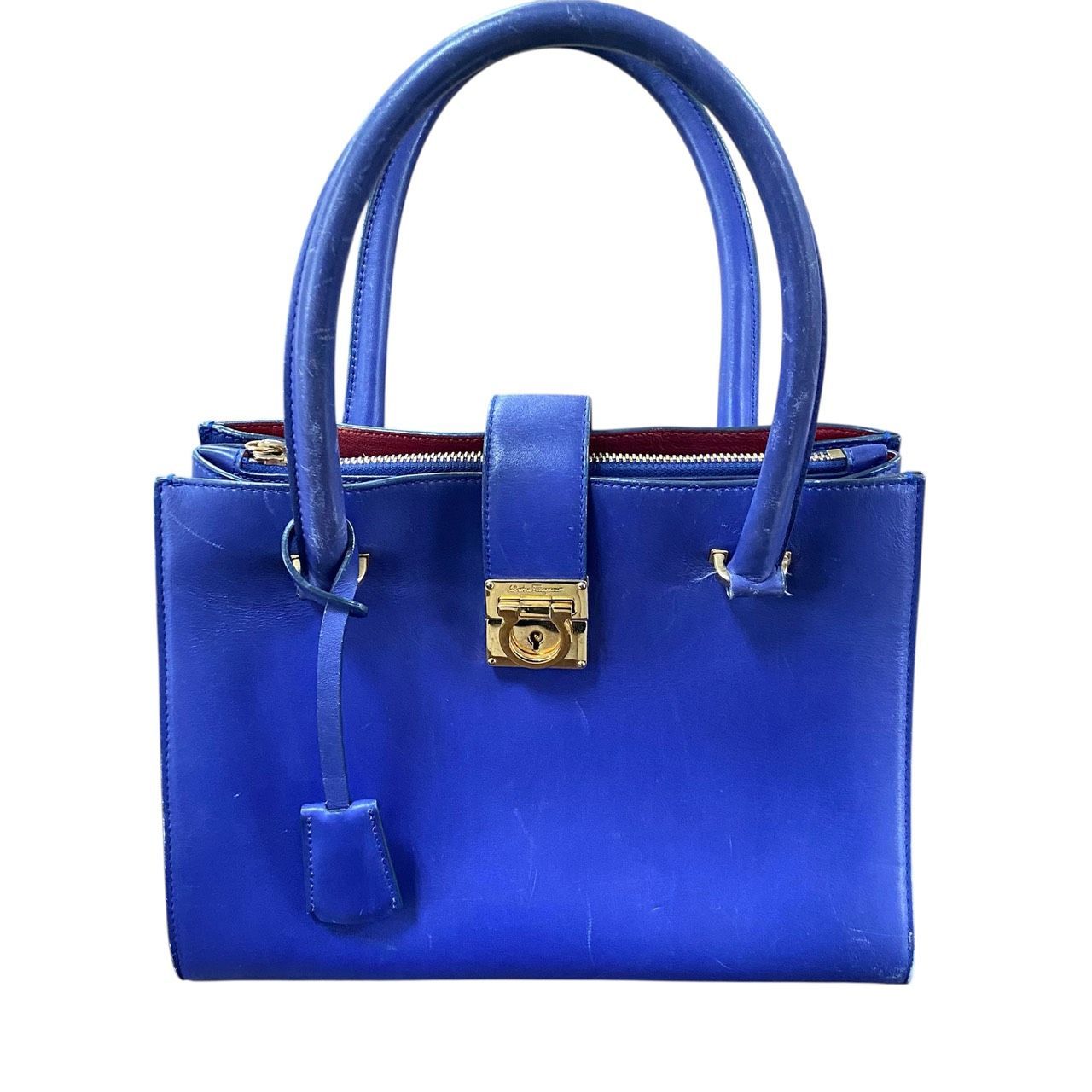 Salvatore Ferragamo|サルヴァトーレフェラガモ ガンチーニ ハンドバッグ ブルー レディース