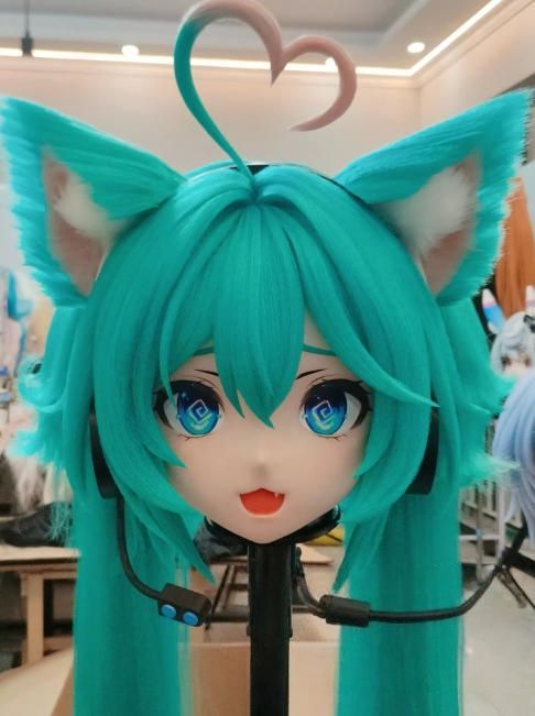 全頭マスク カツラ付き NO.1079 顔交換 フルマスク ドール ヘッドロリータ人形 コスプレ マスク 仮装 着ぐるみ コスチューム 二次元
