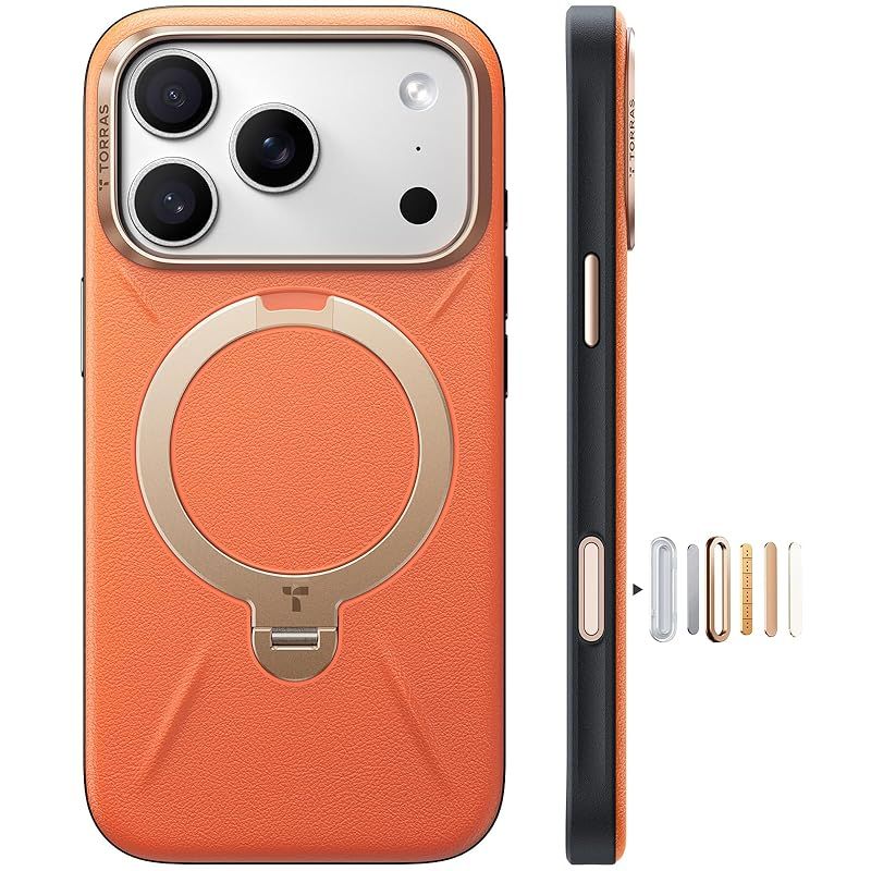 TORRAS iPhone 17 Pro 用 ケース【新感覚レザー・スキンタッチ】Ostand