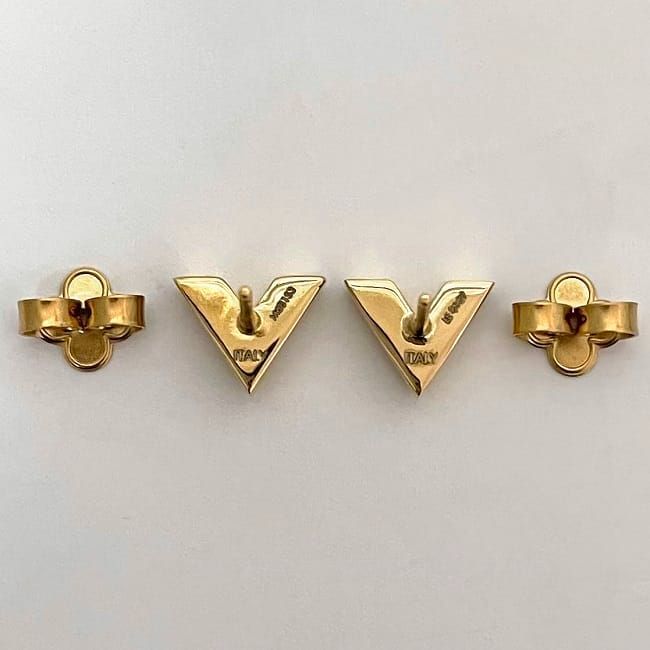 美品　LOUIS VUITTON ルイヴィトン ピアス エッセンシャルV 金 ルイ ヴィトン ピアス f-22682 ゴールド エッセンシャルV