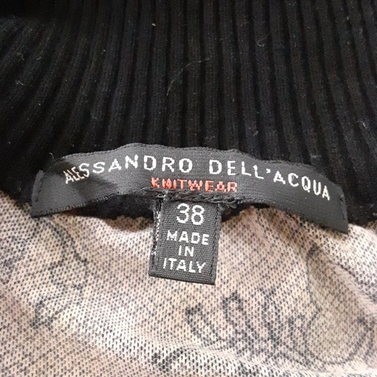 Alessandro Dell'Acqua - ALESSANDRO DELL'ACQUA(アレッサンドロデラクア) カーディガン サイズ38 M レディース美品  - 黒×ベージュ 長袖/レース柄/シースルー ALESSANDRO DELL'ACQUA(アレッサンドロデラクア) カーディガン