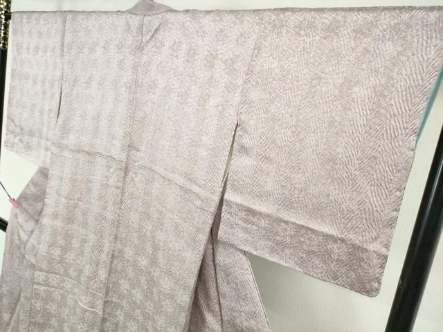 未着用 松尾光琳 小紋 源氏香 縦縞 銀彩 着物 014a d 未着用 松尾光琳
