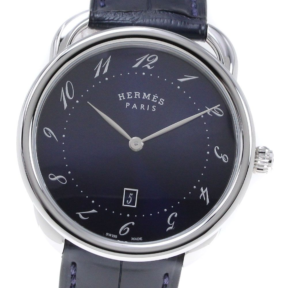 エルメス HERMES AR7Q.810 アルソー デイト クォーツ メンズ美品内箱