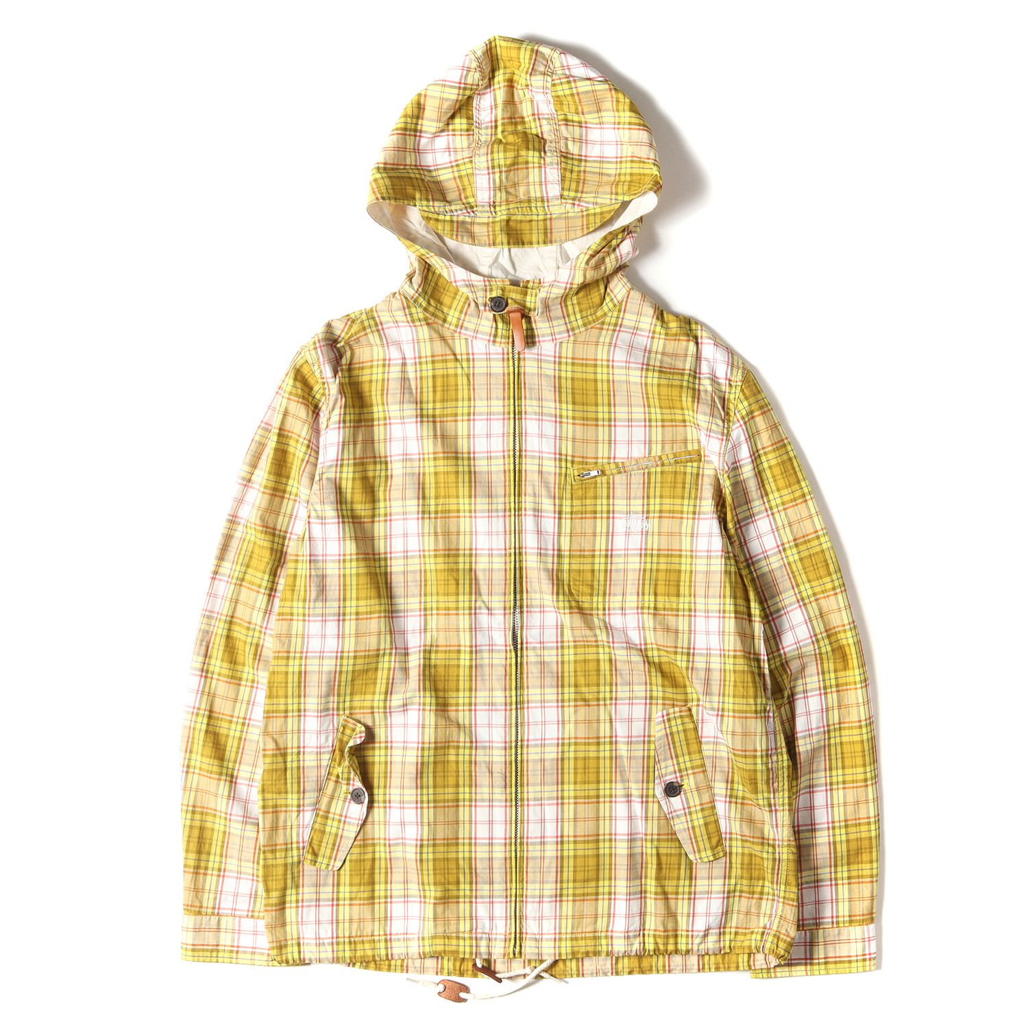 STUSSY ステューシー ジャケット サイズ:XL マドラスチェック ジップ 