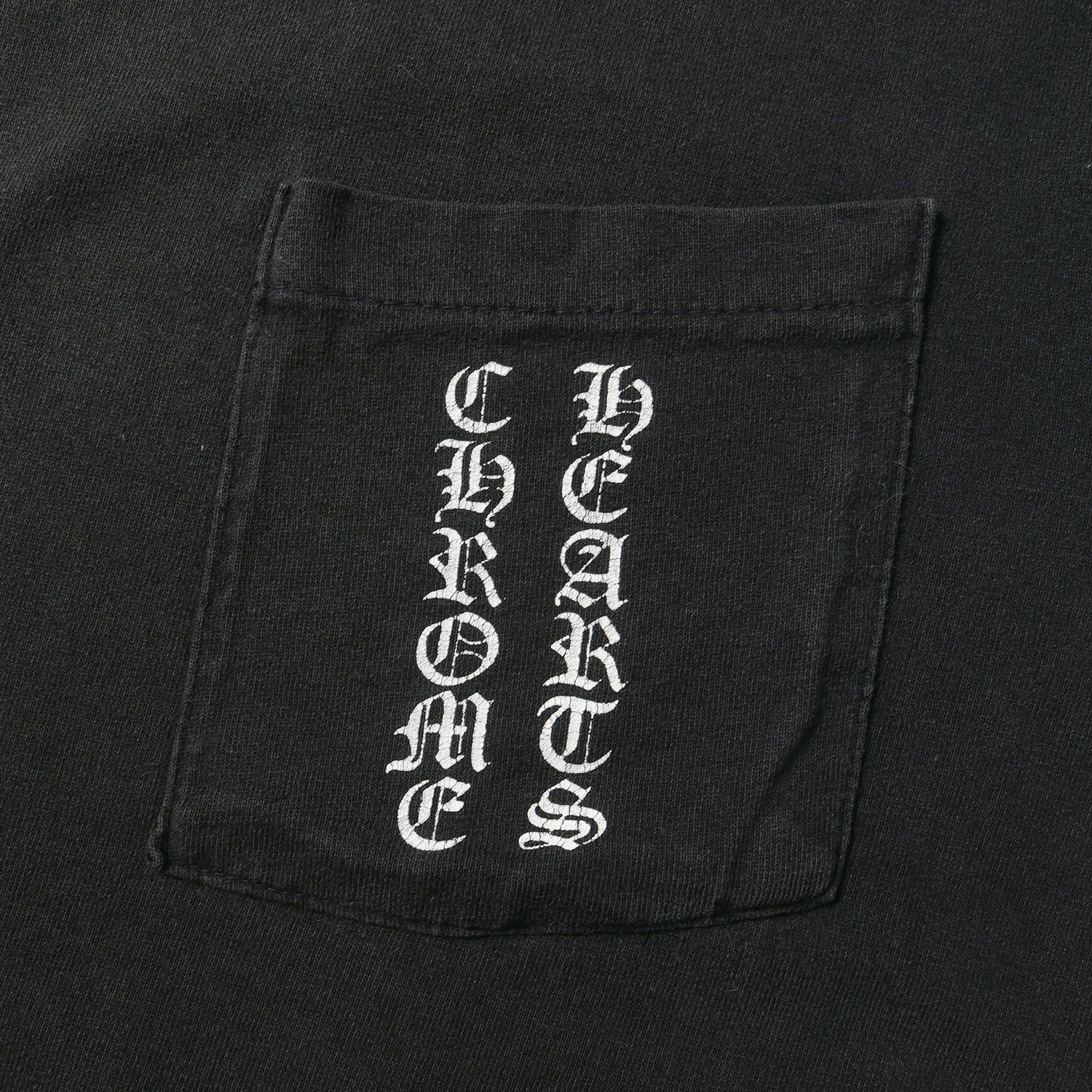 90S】Chrome Hearts スクロールロゴ刺繍【Vintage】黒/黒