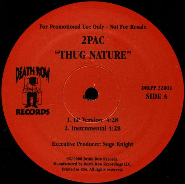 米12” 2Pac Thug Nature DRLPP22002PROMO Death Row Records /00250