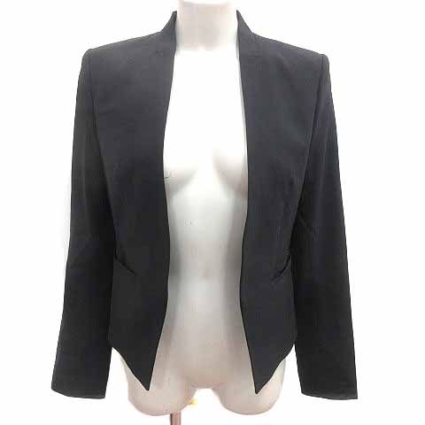 美品 Theory セオリー ノーカラージャケット 23SS ブラック M 2 theory セオリーノーカラージャケット ブラック比翼 ボタン 七分