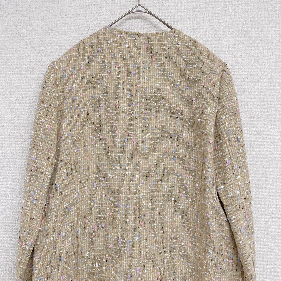 ◎【新品同様】TOKYO SOIR 東京ソワール ツイードコート ロング ノー