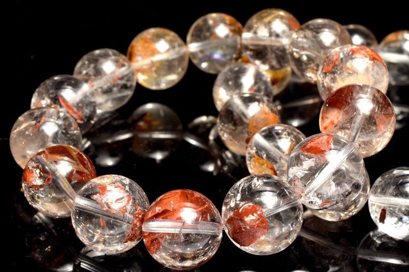 ヒマラヤ産ライモナイト入り エレスチャルクォーツ　11.5mm　ブレスレット 1個売り パワーストーン 天然石 _BG5810-115