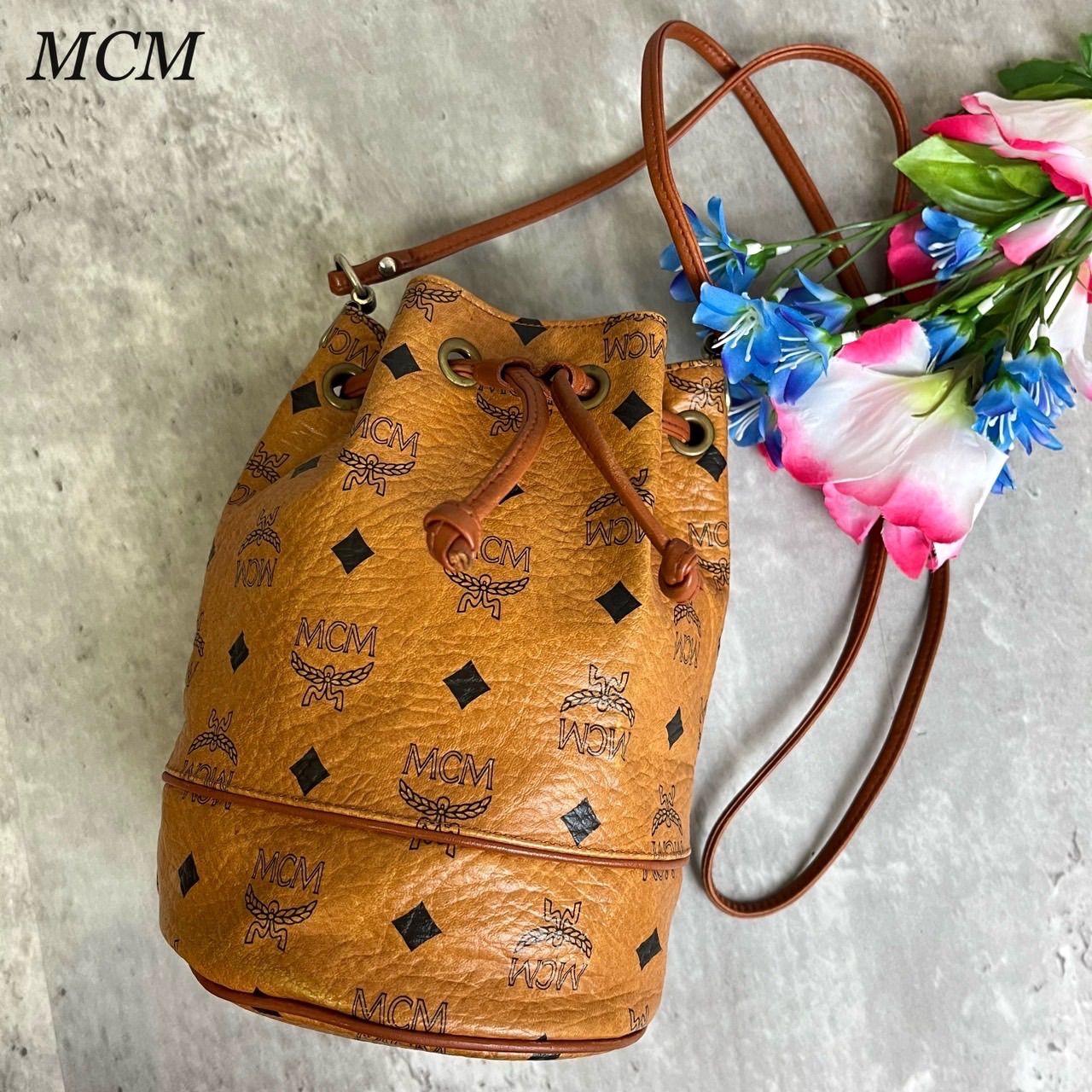 MCM ヴィセトス柄 トートバッグ ショルダー ブラック ゴールド 金具