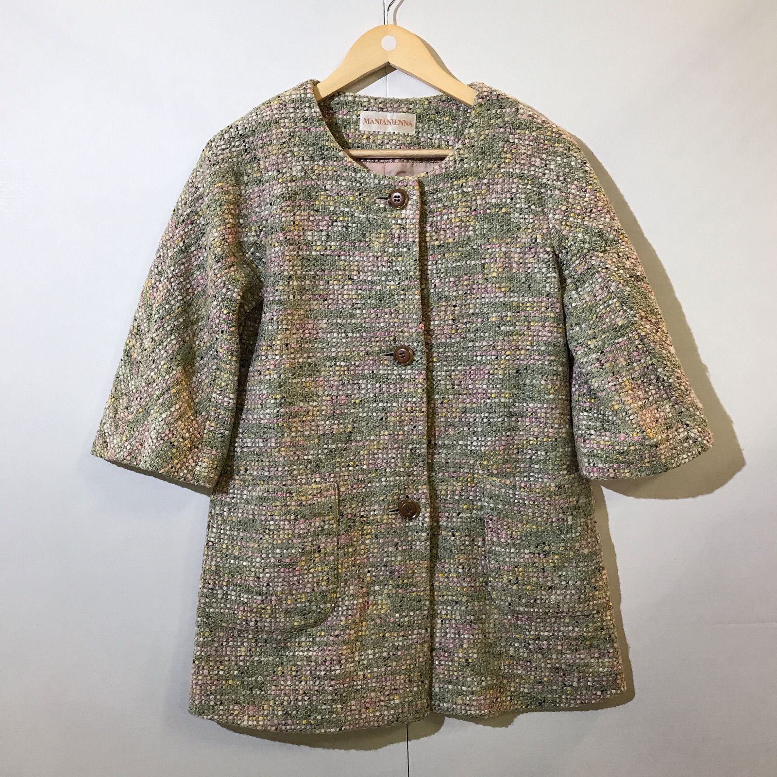 美品】MANIANIENNA マニアニエンナ ツイード ジャケット コート