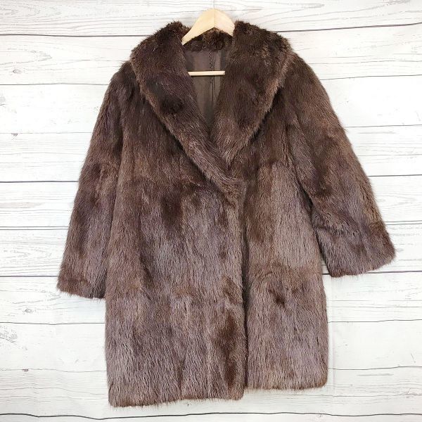 ミンクコート サファイアミンク MINK ハーフロングコート グレー 13号 - メルカリ