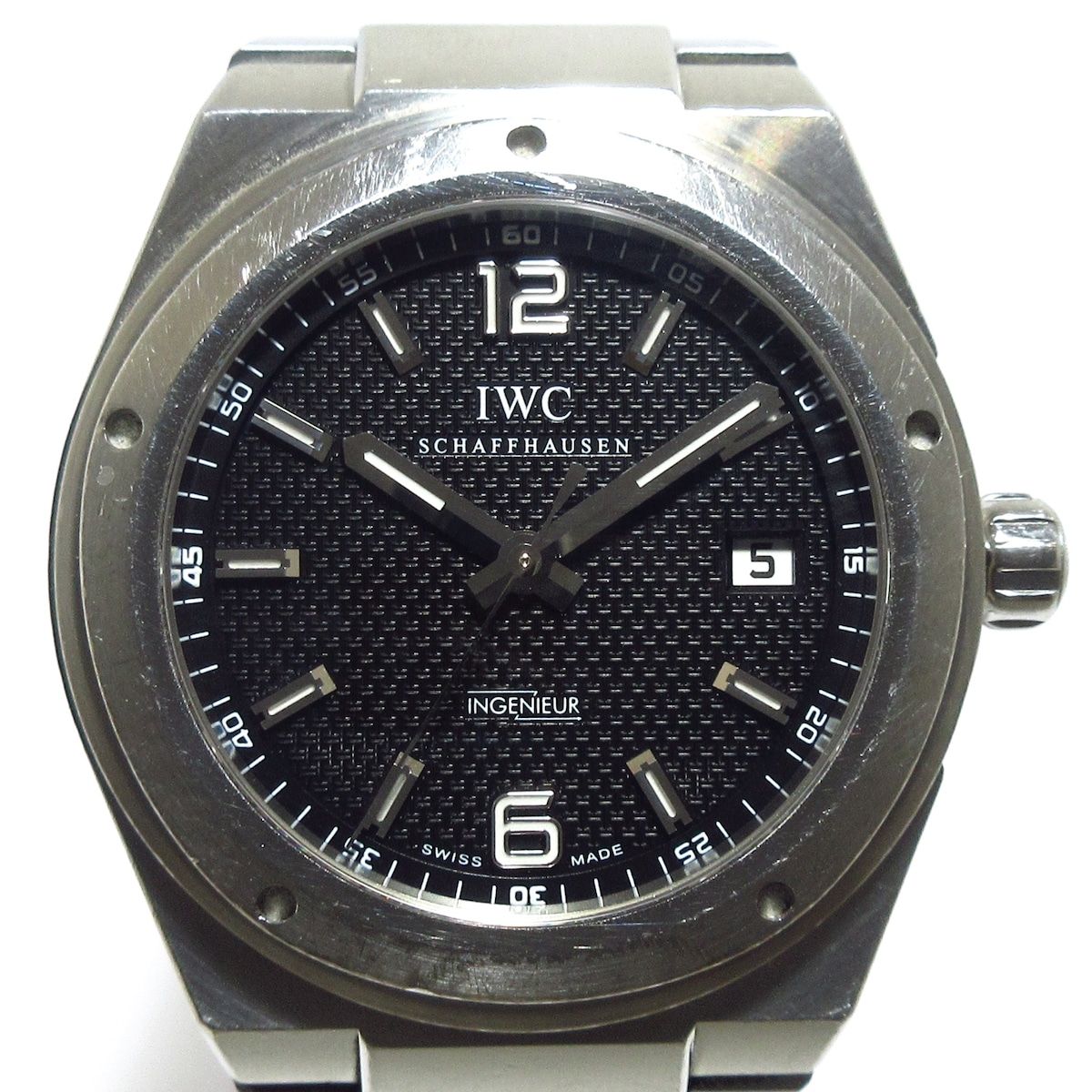 IWC INTERNATIONAL WATCH CO 腕時計 インヂュニア IW322701 メンズ SS 黒