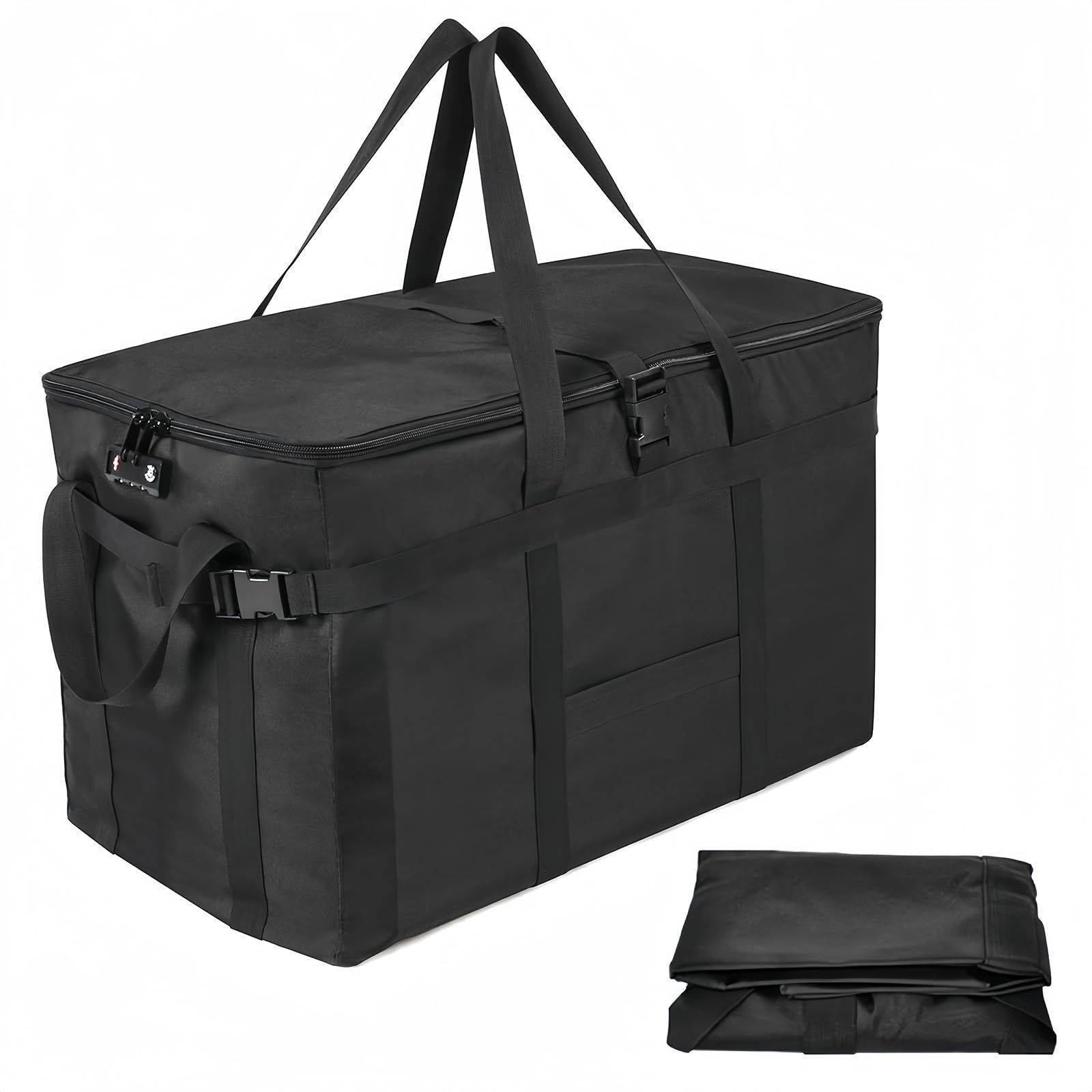 Color Black Arxus ダッフルバッグ 大容量 TSAロック 130L 防水IPX3 旅行バッグ 大きめ メンズ キャンピング アウトドア スタイリストバッグ ボストンキャリーオンバック 収納バッグ 折りたたみ トートバッグ カーゴ バッグ 宅配ボ