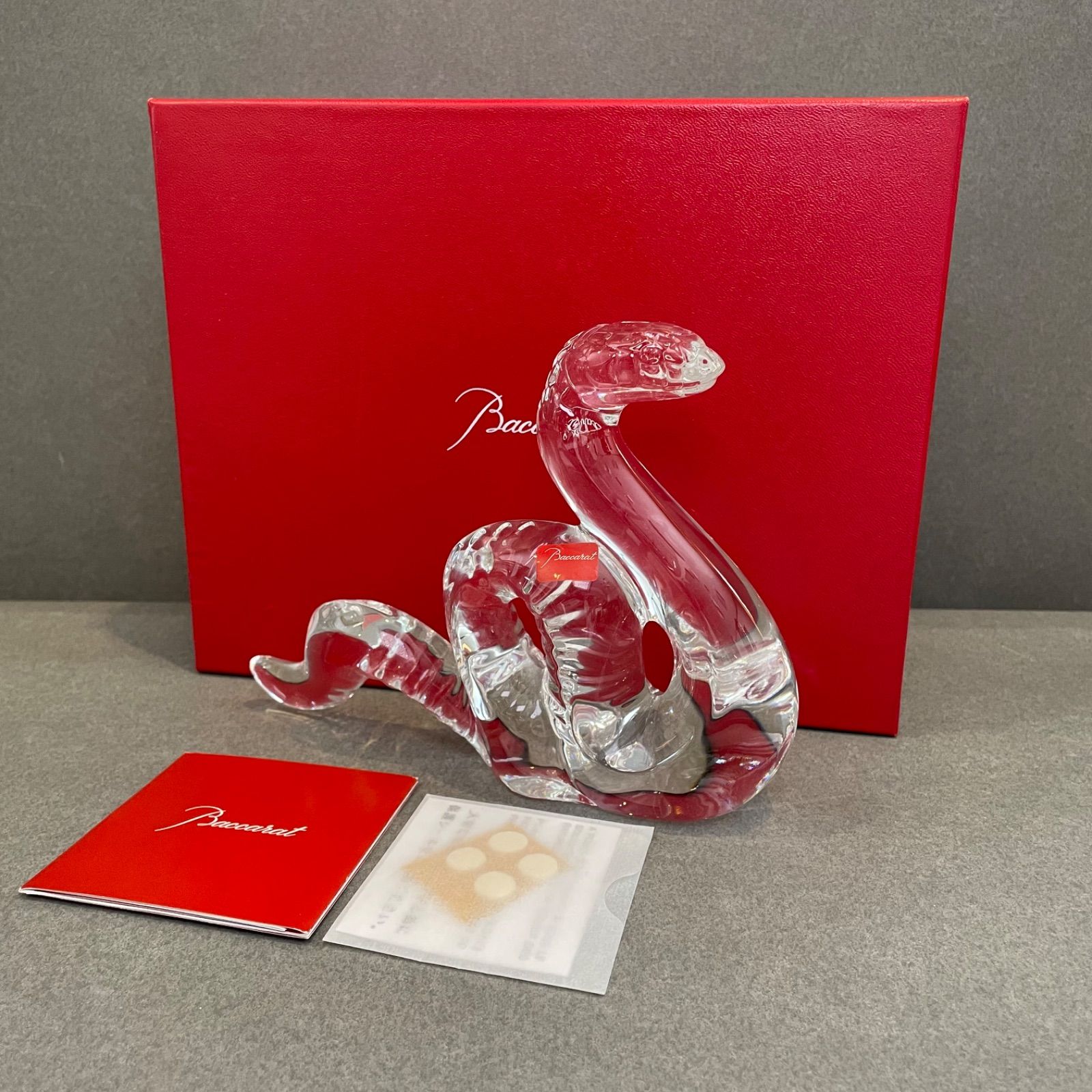 Baccarat クリスタル 蛇の置物 専用ボックス付き バカラ
