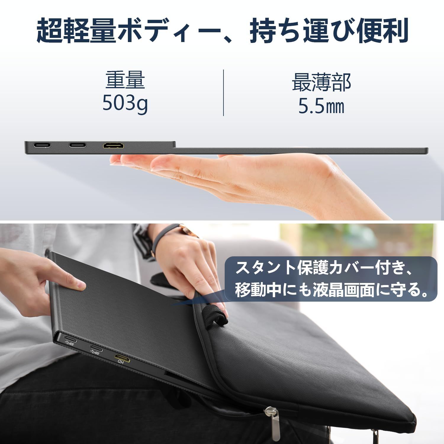 モバイルモニター 14インチ 未使用品 マグネット保護カバー付き 新品 MAGICRAVEN モバイルモニター 14インチ ポータブル