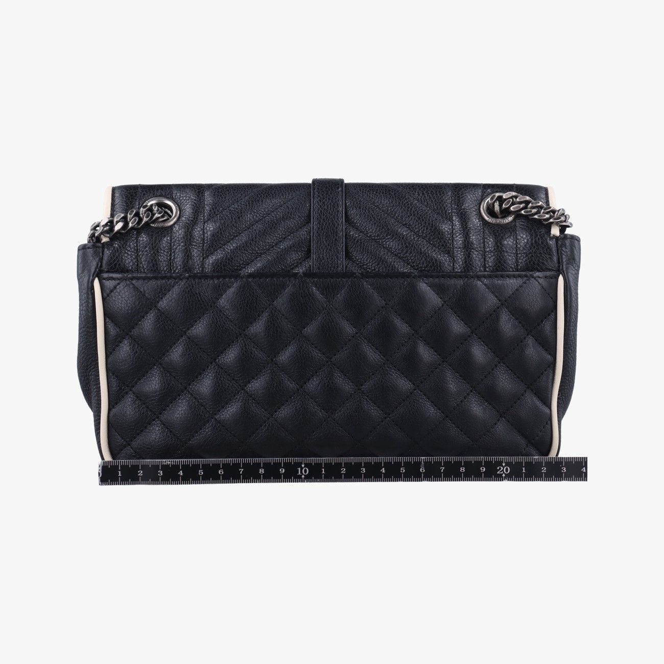 イヴサンローランYves Saint Laurentエンベロープブラック×ホワイトレザー428125TCT428125.1016