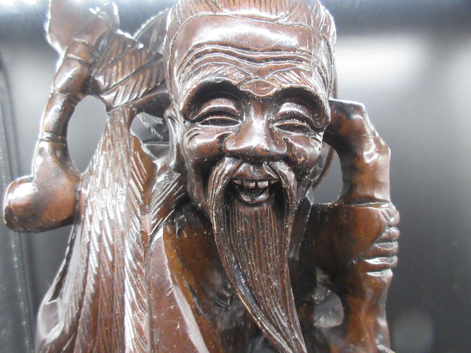 ☆【逸品堂】☆ 東南アジア 木彫り 彫刻 漁師 投網 魚取り 老人 唐木
