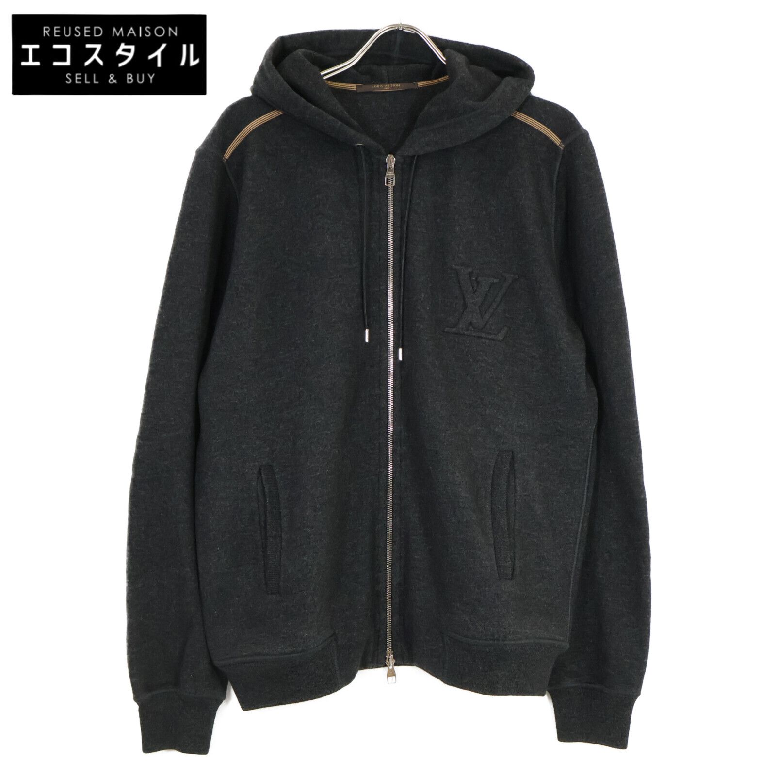 LOUIS VUITTON ルイヴィトン グレー ジップアップ ニットセーター