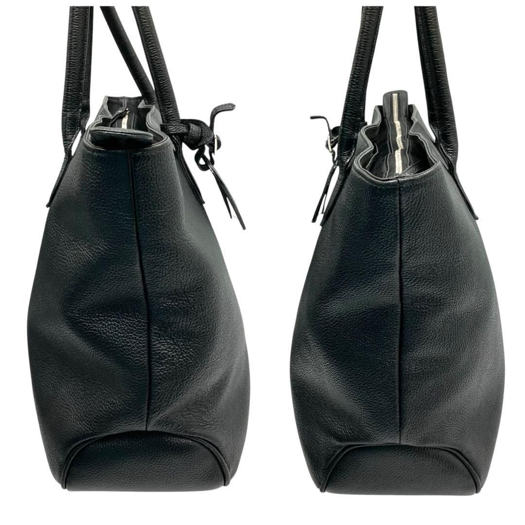 現行 BARNEYS NEWYORK トートバッグ レザー シボ革 黒 2238 現行 BARNEYS NEWYORK トートバッグ レザー シボ革 黒 2238