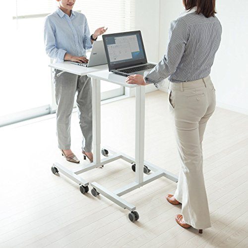 サンワダイレクト スタンディングデスク ガス圧 昇降式 幅62 奥行43 cm 高さ76 5 110 キャスター付き 耐荷重10 kg パソコンデスク ホワイト 100 ERD 007 Wm ace 756 b 6