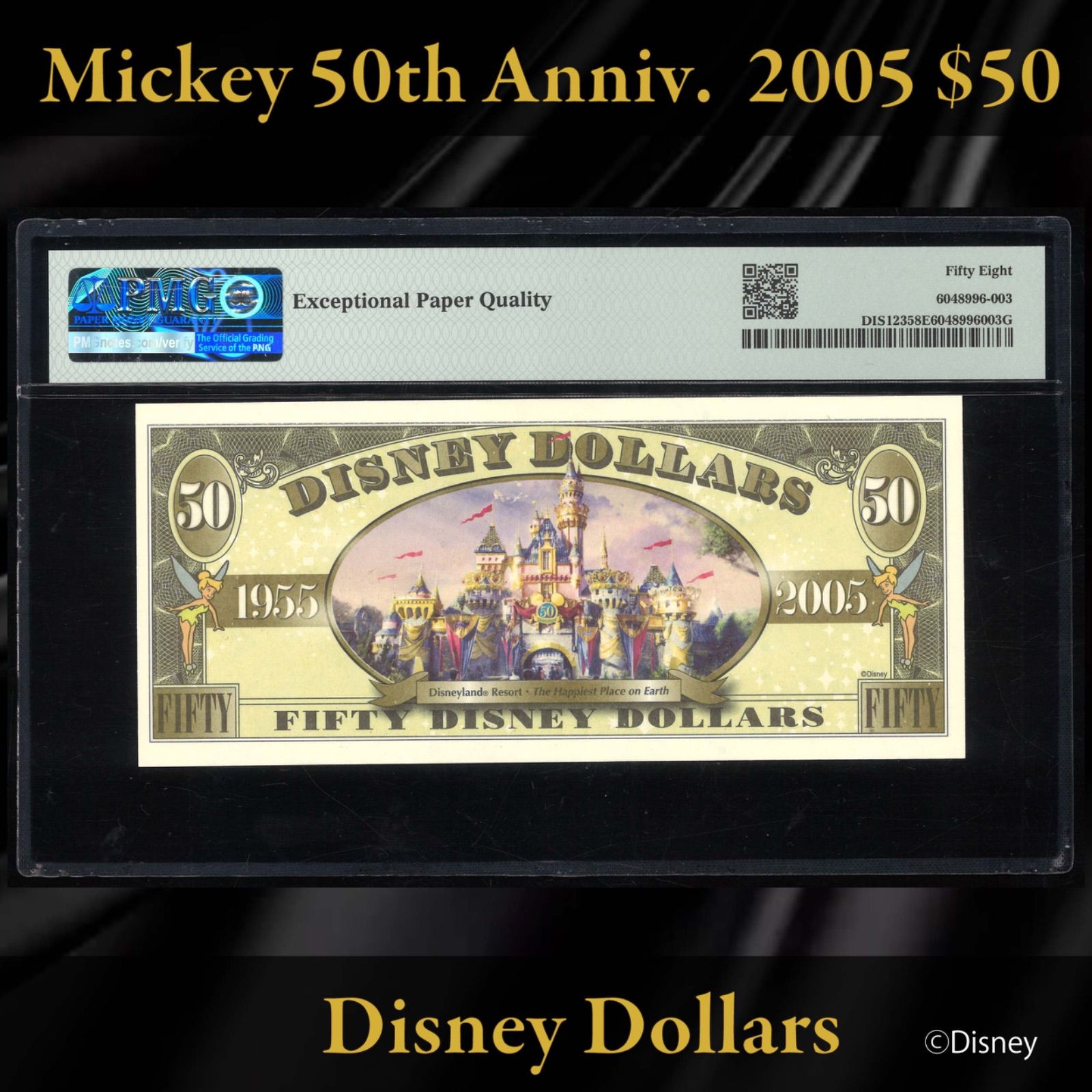 クーポン利用で10 OFF ディズニーダラー 2005年 50ドル ミッキー シリーズA PMG58