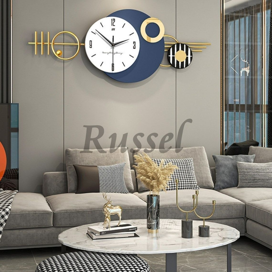 クリエイティブ アート 掛け時計 ラウンド おしゃれ インテリア 静か 見やすい文字盤 アナログ時計 クロック 電池式 静音設計 錆びにくい