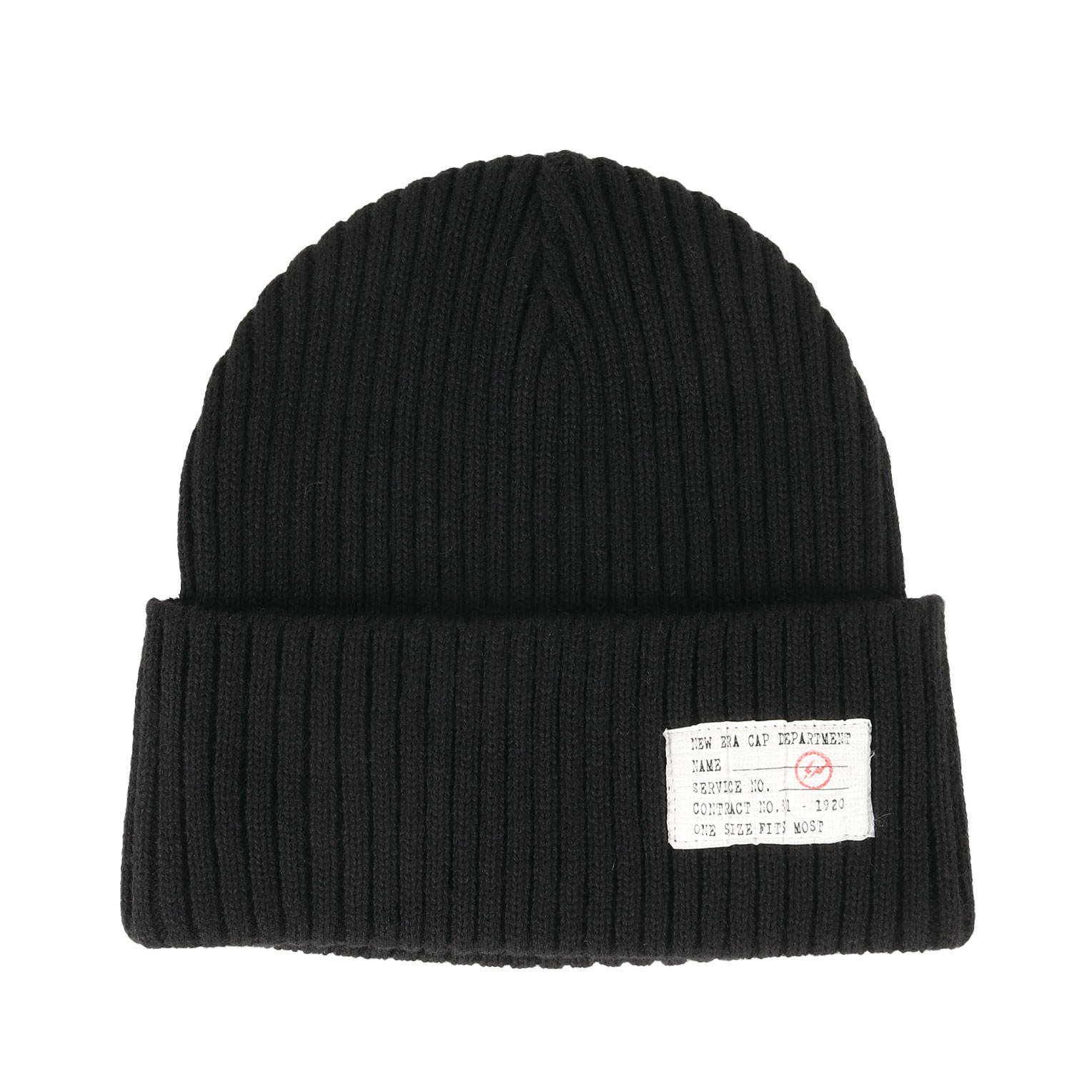 美品 fragment design フラグメント デザイン ビーニー NEW ERA リブニット ビーニー ブラック 黒 ニットキャップ 帽子 コラボ 別注【メンズ】