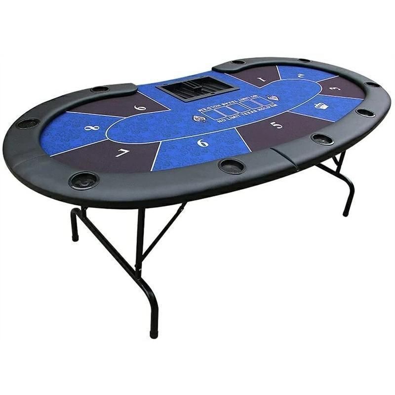 送料無料】折りたたみ式 ポーカーテーブル 9人用 楕円形 カップ 