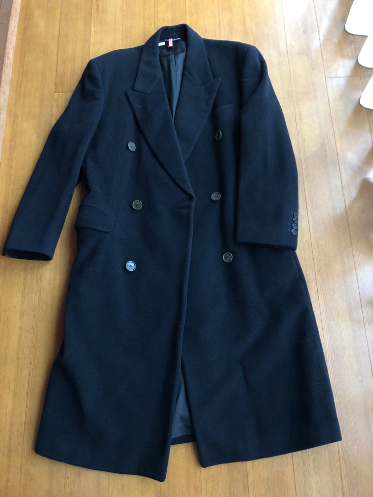 GIAN FRANCO FERRE ダブルブレスト ロングコート メンズ　黒 GIAN FRANCO FERRE ダブルブレスト ロングコート メンズ 黒