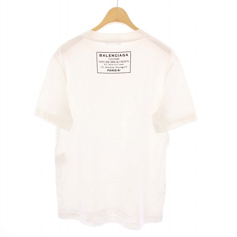 BALENCIAGA ロゴ 半袖Tシャツ ホワイト【S】 バレンシアガ BALENCIAGA Tシャツ カットソー 半袖 バックロゴ S