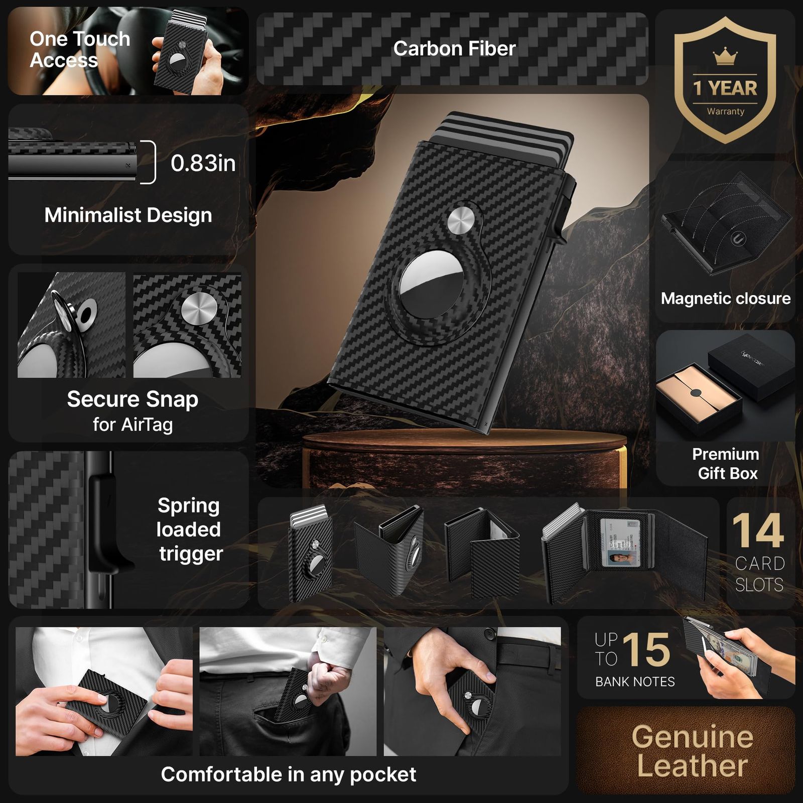 Apple - 専用 typecase] AirTag財布 メンズ財布 AirTagカードホルダー