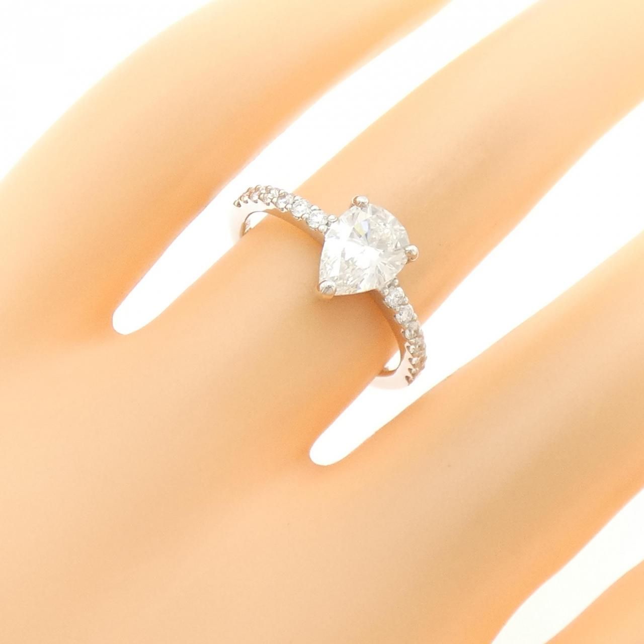 リメイク】PT900 ダイヤモンド リング 1.021CT G SI2 ペアシェイプ  