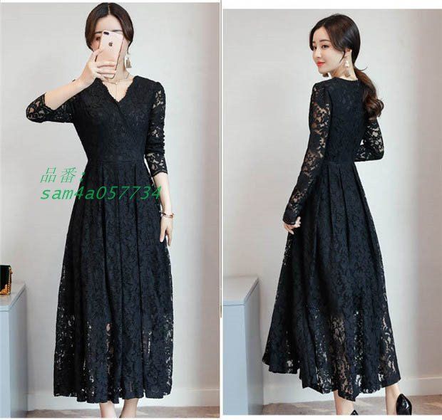 袖あり ロングドレス