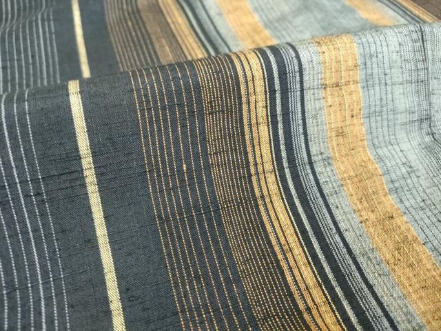 平和屋着物○上質な紬 縞 正絹 逸品 CAAU9877vf