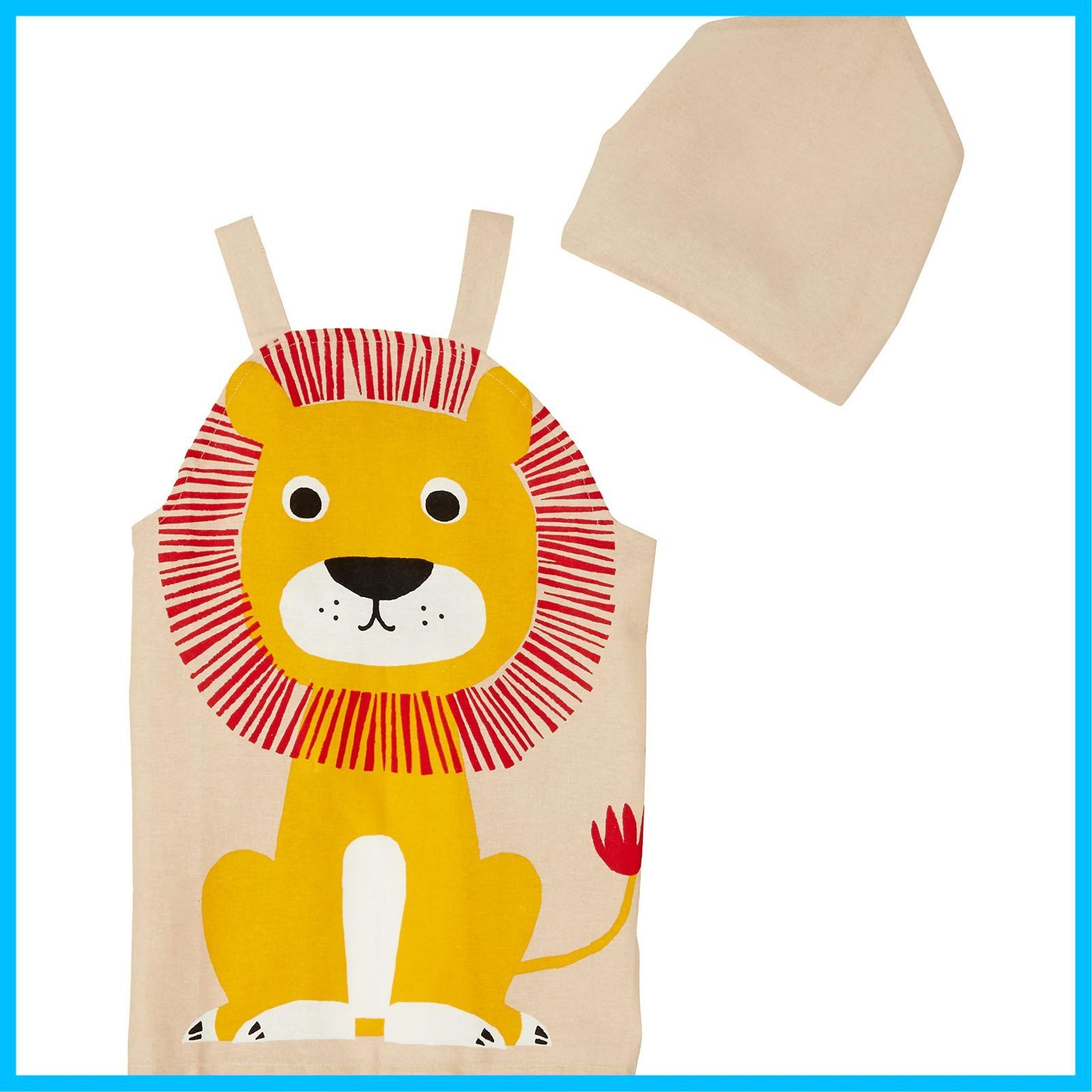 キッズエプロンM 三角巾付き ハローライオン 子供用 ベージュ キッズ 110-120 cm フレンズヒル LW-436-28