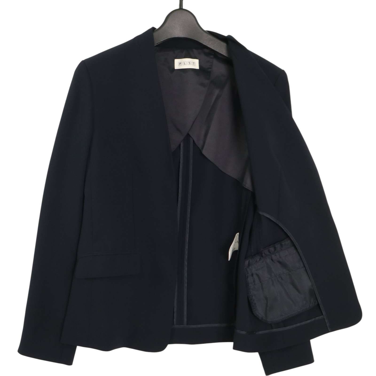 PLST プラステ 春夏☆ 背抜き ノーカラー ジャケット Sz.M