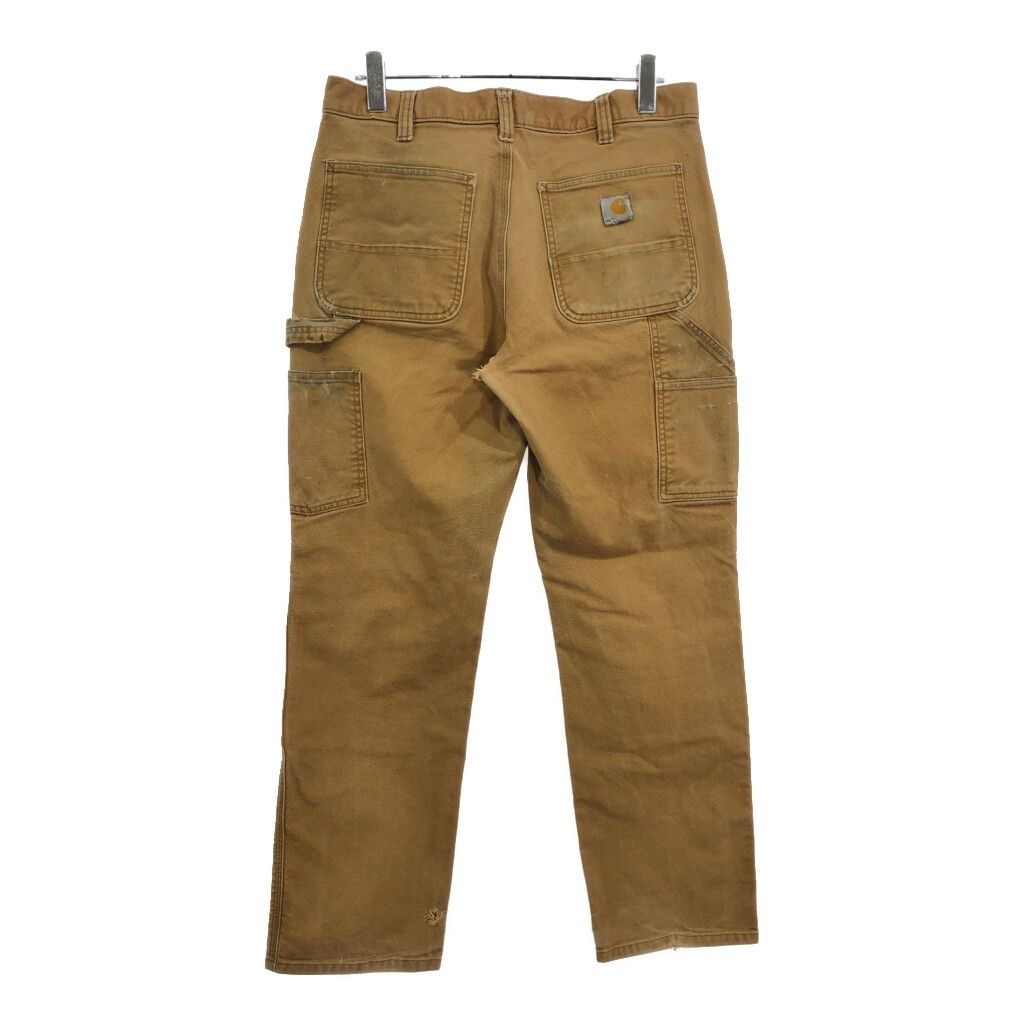 カーハート ライトダック ペインターパンツ ベージュ w38 L32 古着 Carhartt W38L32 ダブルニー ダック ペインターパンツ