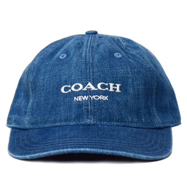 【新品未使用】 コーチ COACH フルロゴデニムキャップ 　帽子  　青