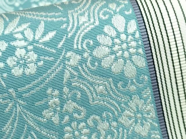 平和屋本店□極上 博多織人 黒木織物 本場筑前博多帯 両面 全通柄袋帯