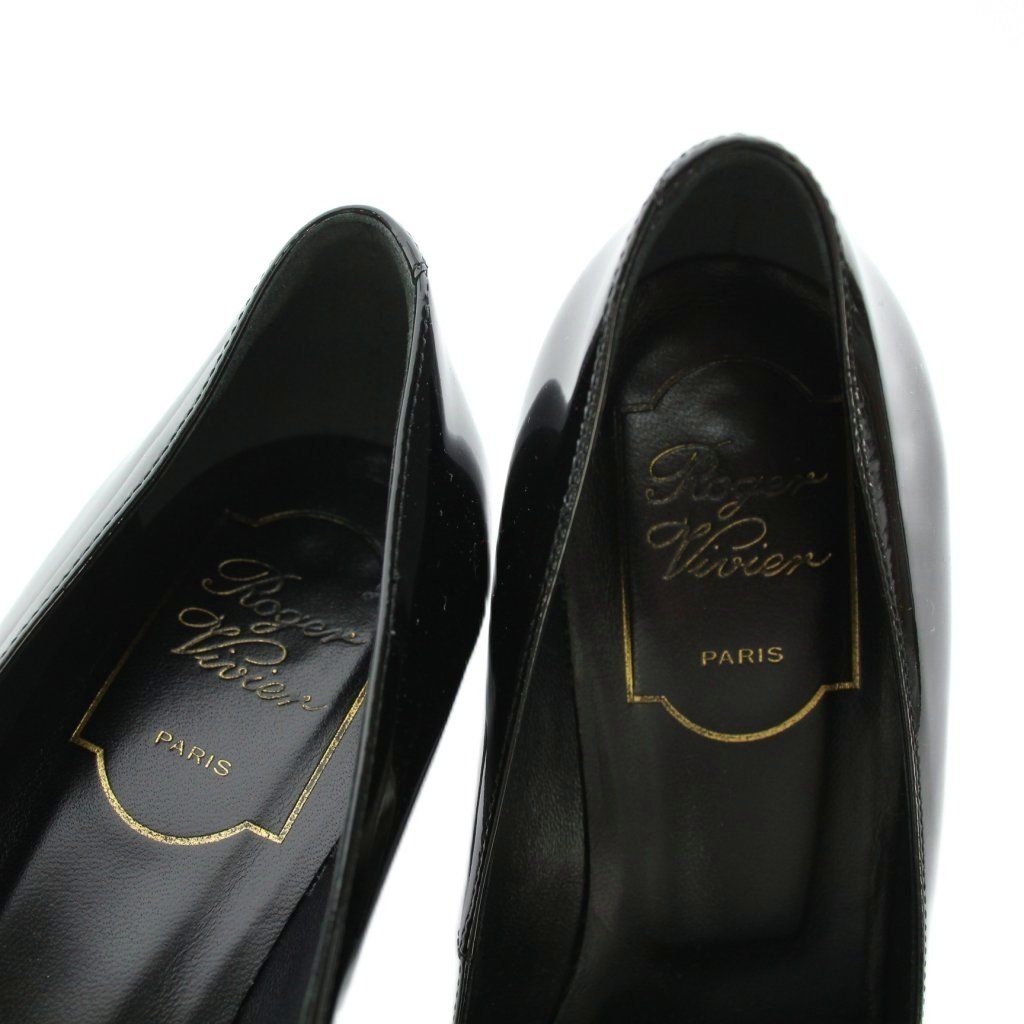 ロジェヴィヴィエ ROGER VIVIER トランペット パテントレザー パンプス ヒール 36.5 ブラック |YM KIN-KAAI_COM