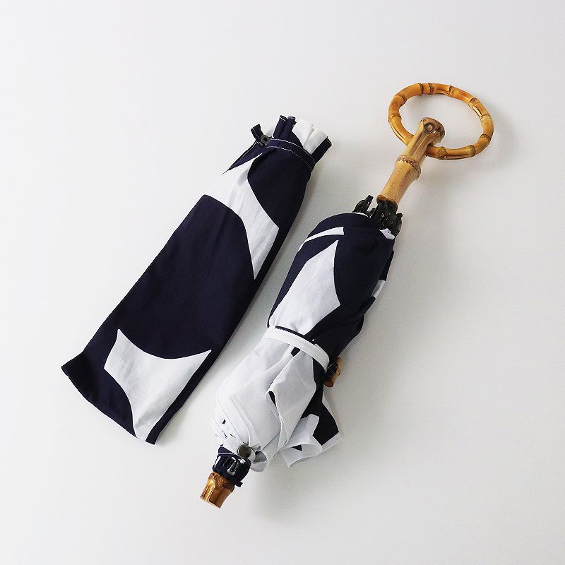 美品　breezyblue　レディース　日傘 折り畳み日傘 晴雨兼用 / 手捺染 botanical blueBreezy blue