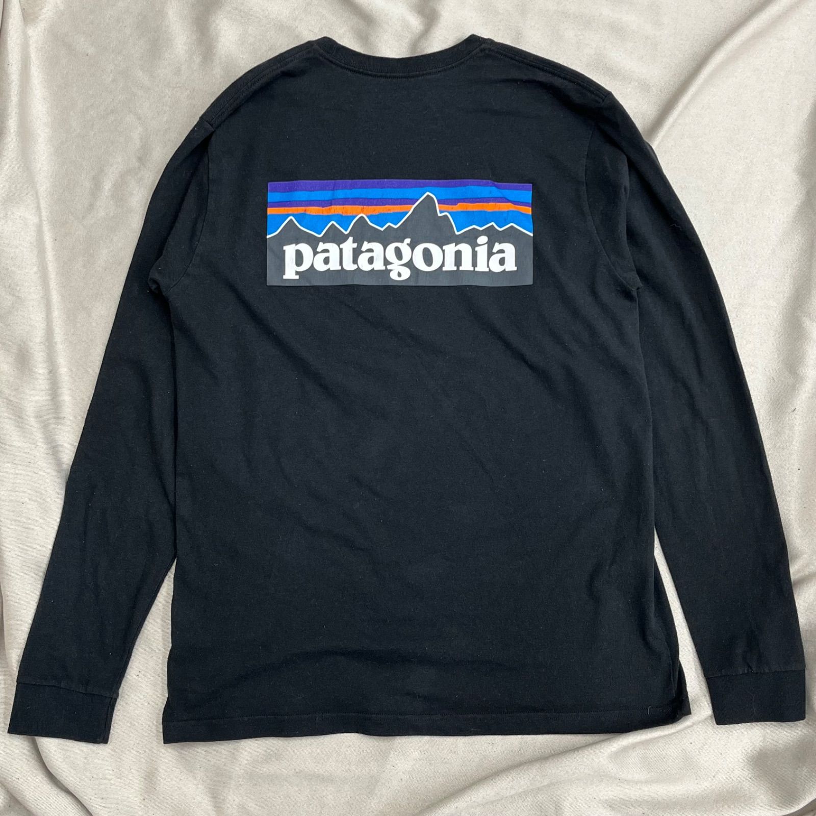 patagonia パタゴニア ロング Tシャツ 長袖 ロゴ M ブラック 黒 
