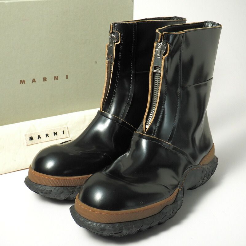 □未使用品□MARNI マルニ センタージップ ショートブーツ