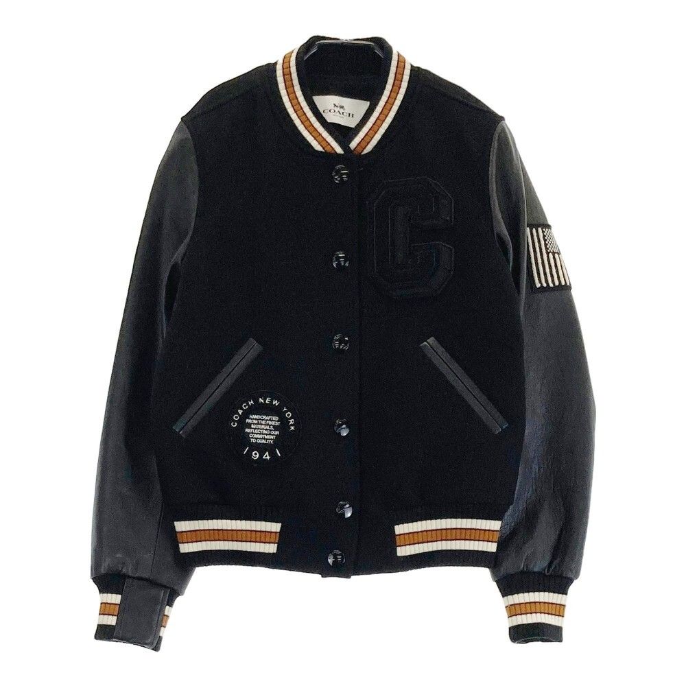 COACH コーチ 1602-35014 切替 レザージャケット ブラック系 XS 